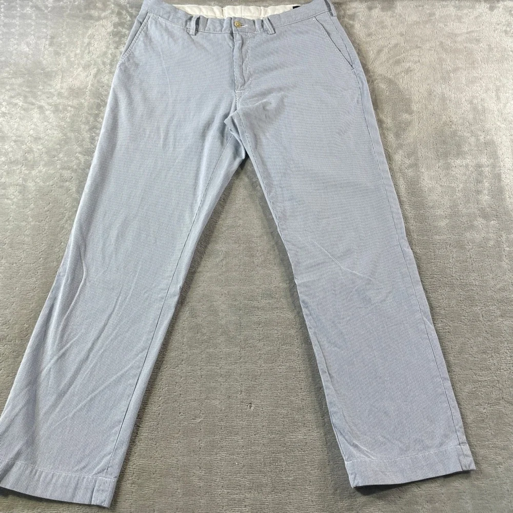 Polo Ralph Lauren Seersucker Chino Pants Men 38x30 Striped Beach Resort Vacation - Picture 1 of 10